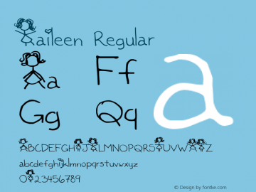 Kaileen Regular 2004; 1.0, initial release Font Sample