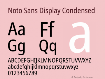 Noto Sans Display Condensed Version 2.002; ttfautohint (v1.8.2)图片样张