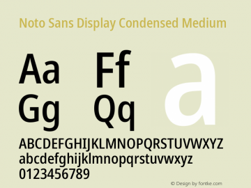 Noto Sans Display Condensed Medium Version 2.002; ttfautohint (v1.8.2)图片样张