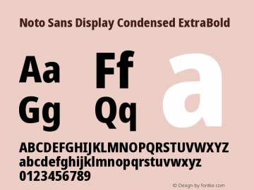 Noto Sans Display Condensed ExtraBold Version 2.006图片样张