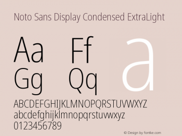 Noto Sans Display Condensed ExtraLight Version 2.006图片样张