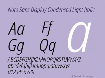 Noto Sans Display Condensed Light Italic Version 2.005图片样张