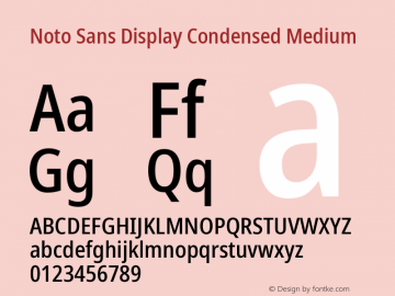 Noto Sans Display Condensed Medium Version 2.006; ttfautohint (v1.8.4) -l 8 -r 50 -G 200 -x 14 -D latn -f none -a qsq -X 