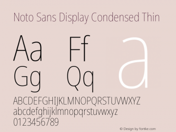 Noto Sans Display Condensed Thin Version 2.006图片样张