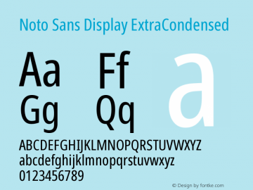 Noto Sans Display ExtraCondensed Version 2.006图片样张