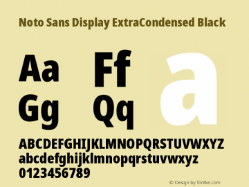 Noto Sans Display ExtraCondensed Black Version 2.006图片样张