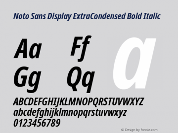 Noto Sans Display ExtraCondensed Bold Italic Version 2.003图片样张