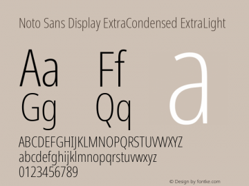 Noto Sans Display ExtraCondensed ExtraLight Version 2.002; ttfautohint (v1.8.2)图片样张