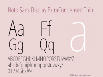Noto Sans Display ExtraCondensed Thin Version 2.002; ttfautohint (v1.8.2)图片样张