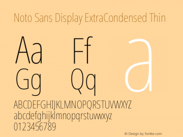 Noto Sans Display ExtraCondensed Thin Version 2.003图片样张