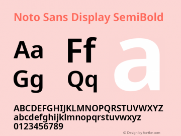 Noto Sans Display SemiBold Version 2.002; ttfautohint (v1.8.2)图片样张