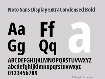 Noto Sans Display ExtraCondensed Bold Version 2.006图片样张