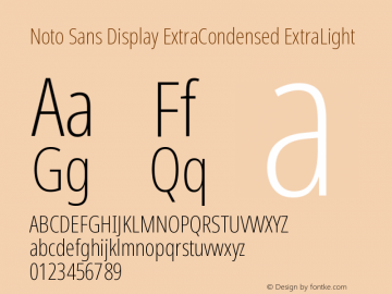 Noto Sans Display ExtraCondensed ExtraLight Version 2.006图片样张