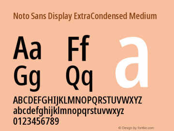Noto Sans Display ExtraCondensed Medium Version 2.006图片样张