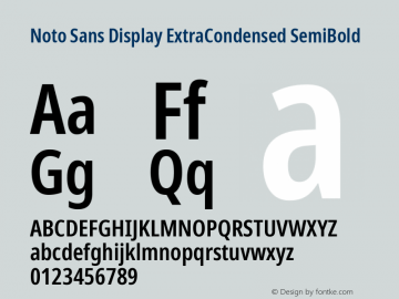 Noto Sans Display ExtraCondensed SemiBold Version 2.006; ttfautohint (v1.8.4) -l 8 -r 50 -G 200 -x 14 -D latn -f none -a qsq -X 