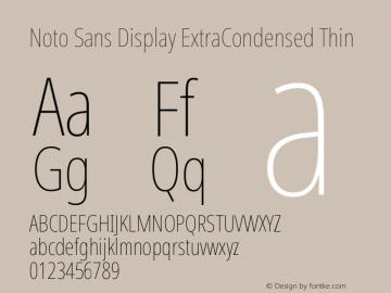 Noto Sans Display ExtraCondensed Thin Version 2.006图片样张