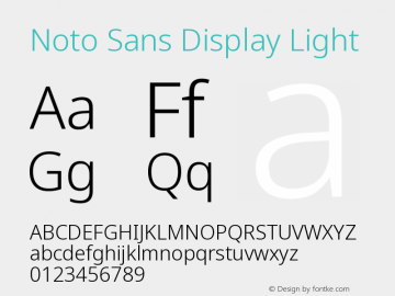 Noto Sans Display Light Version 2.006图片样张