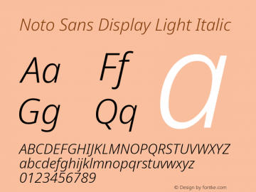 Noto Sans Display Light Italic Version 2.005图片样张