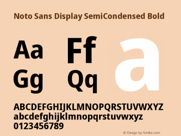 Noto Sans Display SemiCondensed Bold Version 2.003图片样张