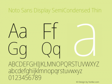 Noto Sans Display SemiCondensed Thin Version 2.003图片样张