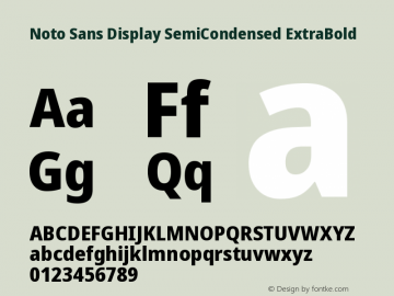 Noto Sans Display SemiCondensed ExtraBold Version 2.006图片样张