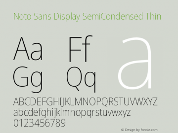 Noto Sans Display SemiCondensed Thin Version 2.006图片样张