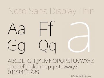 Noto Sans Display Thin Version 2.006图片样张