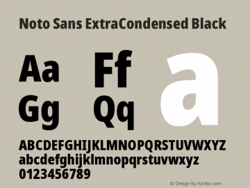 Noto Sans ExtraCondensed Black Version 2.003图片样张