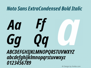 Noto Sans ExtraCondensed Bold Italic Version 2.001; ttfautohint (v1.8.2)图片样张