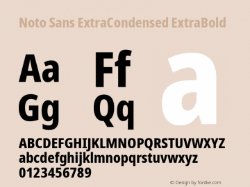 Noto Sans ExtraCondensed ExtraBold Version 2.001; ttfautohint (v1.8.2)图片样张