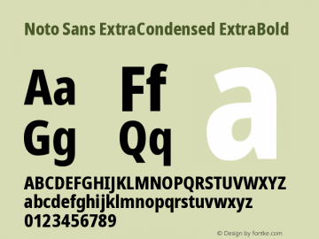 Noto Sans ExtraCondensed ExtraBold Version 2.003图片样张