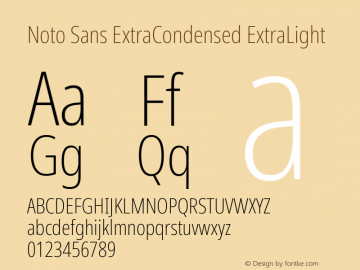 Noto Sans ExtraCondensed ExtraLight Version 2.001; ttfautohint (v1.8.2)图片样张