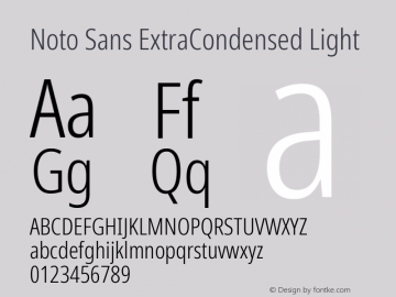 Noto Sans ExtraCondensed Light Version 2.001; ttfautohint (v1.8.2)图片样张