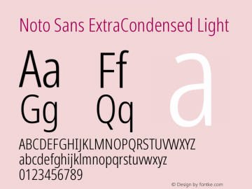 Noto Sans ExtraCondensed Light Version 2.003图片样张