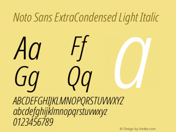 Noto Sans ExtraCondensed Light Italic Version 2.003图片样张