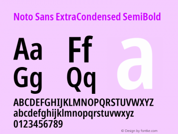 Noto Sans ExtraCondensed SemiBold Version 2.001; ttfautohint (v1.8.2)图片样张