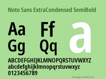 Noto Sans ExtraCondensed SemiBold Version 2.003图片样张