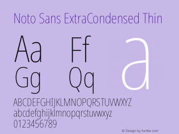 Noto Sans ExtraCondensed Thin Version 2.003图片样张
