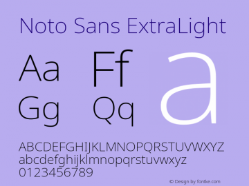 Noto Sans ExtraLight Version 2.001; ttfautohint (v1.8.2)图片样张