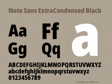 Noto Sans ExtraCondensed Black Version 2.006图片样张