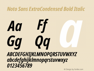 Noto Sans ExtraCondensed Bold Italic Version 2.005; ttfautohint (v1.8.4) -l 8 -r 50 -G 200 -x 14 -D latn -f none -a qsq -X 
