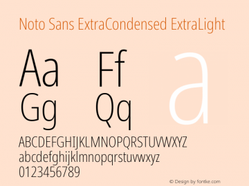Noto Sans ExtraCondensed ExtraLight Version 2.006; ttfautohint (v1.8.4) -l 8 -r 50 -G 200 -x 14 -D latn -f none -a qsq -X 