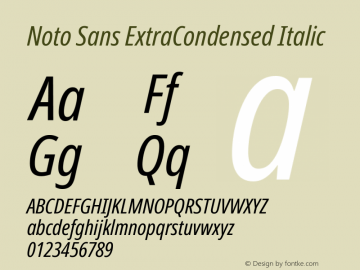 Noto Sans ExtraCondensed Italic Version 2.005图片样张