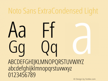 Noto Sans ExtraCondensed Light Version 2.006; ttfautohint (v1.8.4) -l 8 -r 50 -G 200 -x 14 -D latn -f none -a qsq -X 