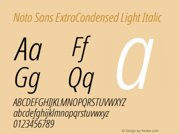 Noto Sans ExtraCondensed Light Italic Version 2.005; ttfautohint (v1.8.4) -l 8 -r 50 -G 200 -x 14 -D latn -f none -a qsq -X 