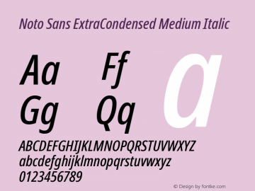 Noto Sans ExtraCondensed Medium Italic Version 2.005; ttfautohint (v1.8.4) -l 8 -r 50 -G 200 -x 14 -D latn -f none -a qsq -X 