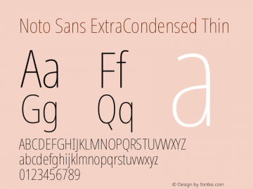 Noto Sans ExtraCondensed Thin Version 2.006图片样张