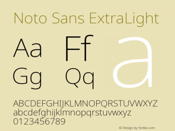 Noto Sans ExtraLight Version 2.006; ttfautohint (v1.8.4) -l 8 -r 50 -G 200 -x 14 -D latn -f none -a qsq -X 