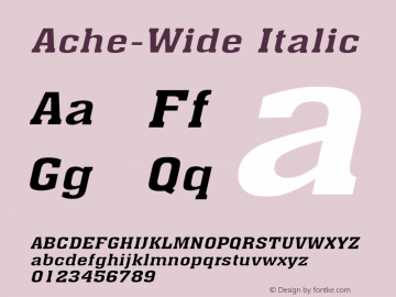Ache-Wide Italic 1.000图片样张