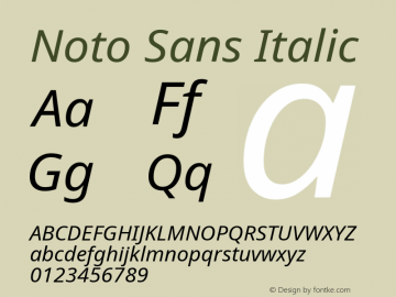 Noto Sans Italic Version 2.003图片样张